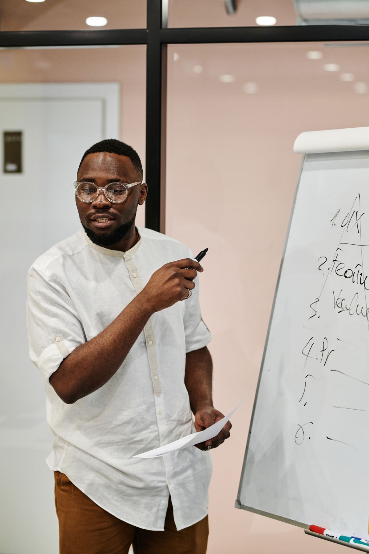 Man teaching at a whiteboard